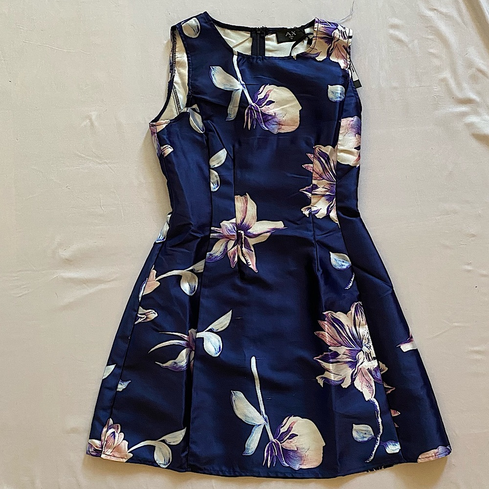 NWT AX Paris Sleeveless Skater Mini Dress - NAVY 6
